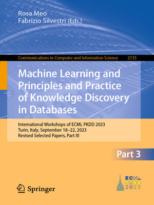 cover image of Machine Learning and Principles and Practice of Knowledge Discovery in Databases